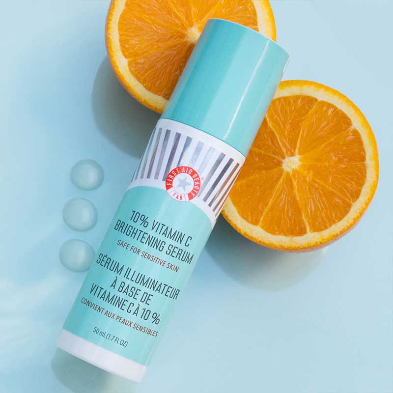 First Aid Beauty 10% Vitamin C Brightening Serum for Face - Dark Spot Corrector & Skin Tone Even Serum - Glow Boosting Treatment for Morning & Night Skincare Routine