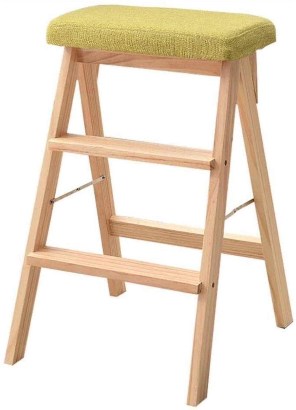 NEVKA Solid Wood Folding Step Stool - Portable Kitchen Step Ladder, Adult Stool for Home, Office, and Outdoor Use - Perfect for Reaching High Shelves, Gardening, and Kids' Activities