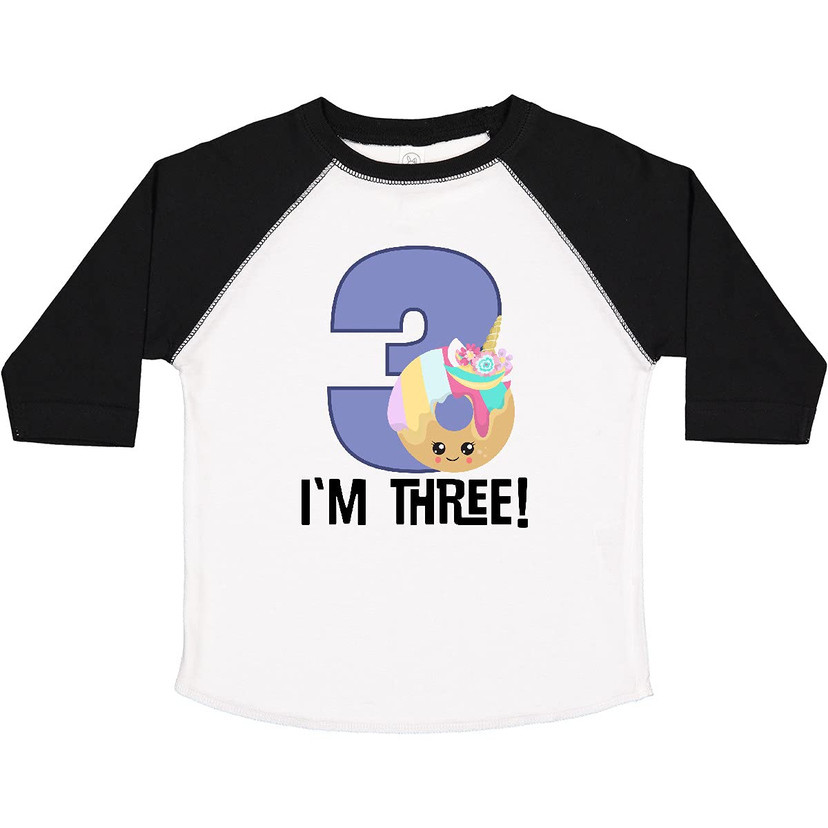 Inktastic 3rd Birthday Unicorn Donut Toddler T-Shirt - Cute Toddler Outfit for Birthday Party & Photo Shoots