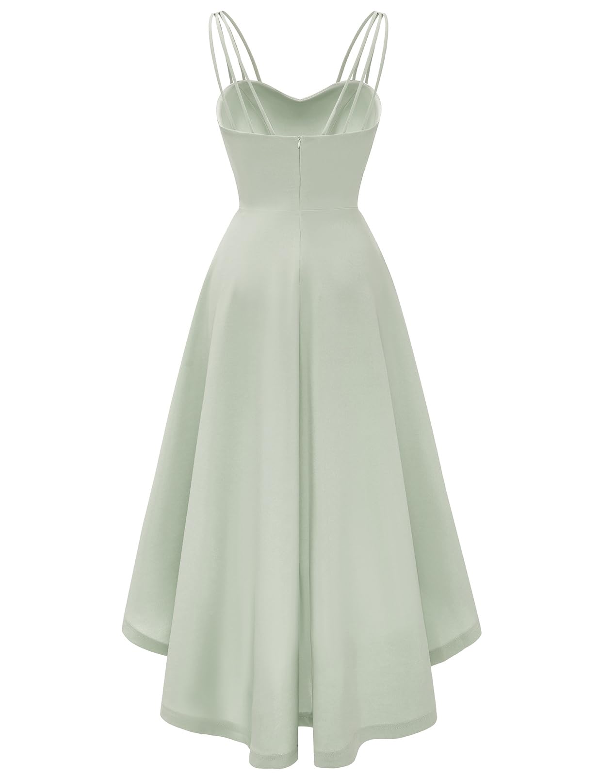 DRESSTELLS Women's Hi-Low Spaghetti Strap Summer Dress - Flowy Flare Cocktail & Wedding Guest Dress for Bridesmaids | Perfect for Beach Parties, Date Nights & Formal Events