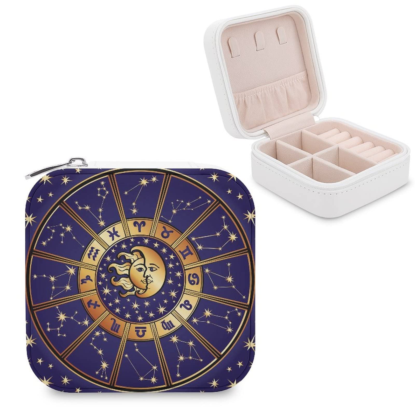 Women's Small PU Leather Jewelry Box - Travel Jewelry Organizer Case with Compartments for Rings, Earrings, Necklaces & Bracelets | Perfect for Home Storage, Travel & Gift Giving