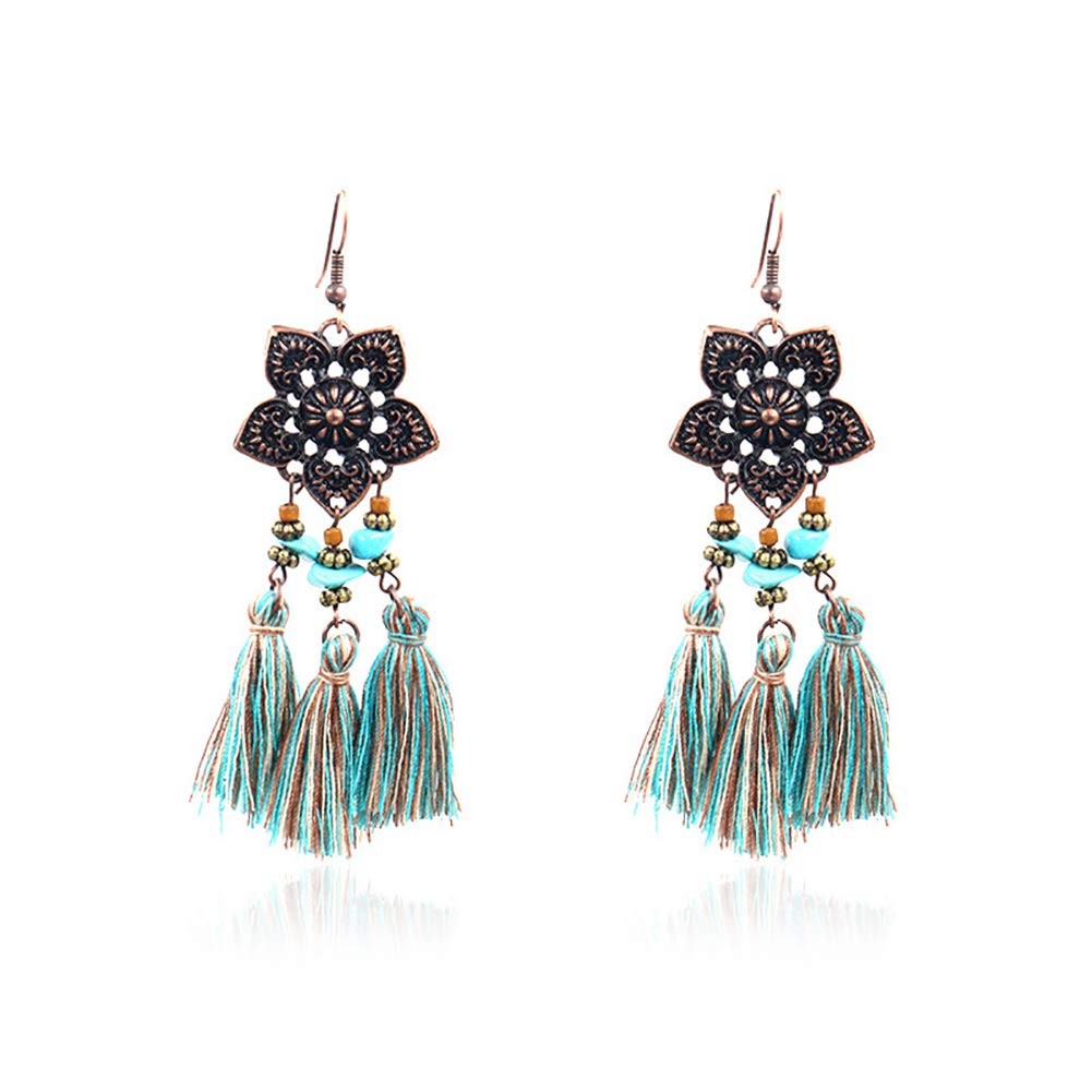 Crystal Pearl Stud Earrings Set - Vintage Flower Dangle Drop Earrings for Women, Girls & Men | Elegant Hook Ear Jewelry with Tassel | Perfect Gift for Birthday, Wedding & Party Occasions