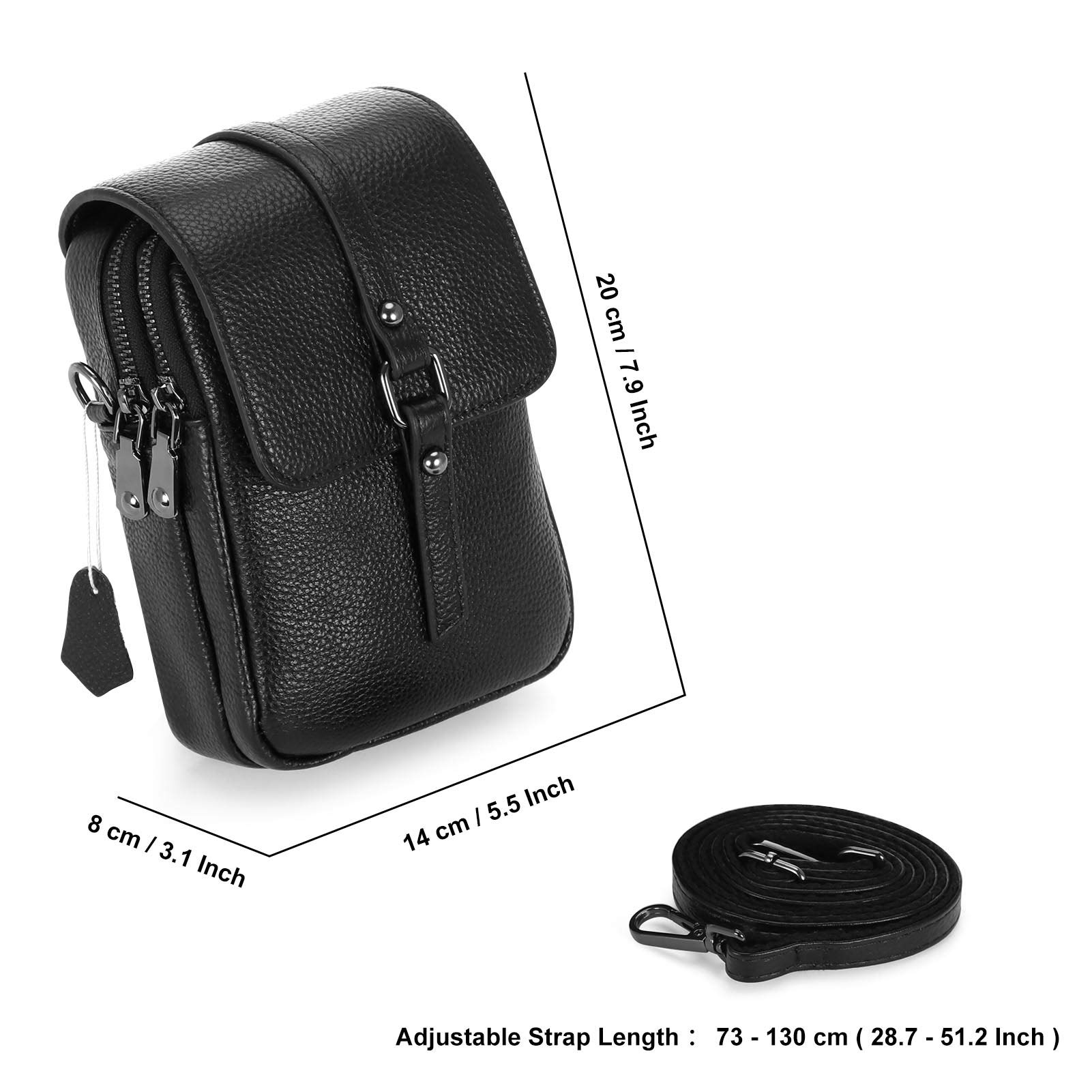 XEYOU Women's Small Leather Crossbody Phone Purse Wallet - Lightweight Genuine Leather Shoulder Bag for iPhone, Cards & Essentials | Perfect for Travel, Shopping & Daily Use