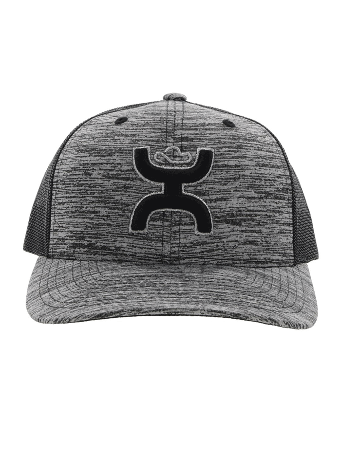 Hooey 2206T GYBK STERLING Mid Profile Snapback Trucker Hat - Black & Grey Adjustable Cap for Men & Women - Perfect for Outdoor Activities, Sports, and Casual Wear