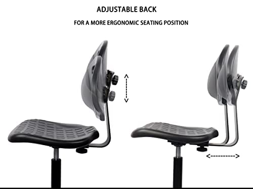 ESD Anti-Static Ergonomic Office Chair - Adjustable Height Heavy Duty Polyurethane Lab Chair with Self-Braking Casters for Research, Laboratory & Cleanroom | Perfect for Scientific Workstations, Medical Facilities & Electronics Manufacturing