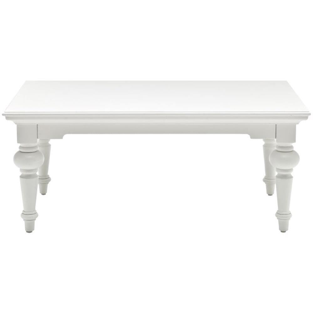 **NovaSolo Provence Pure White Mahogany Wood Rectangular Coffee Table - Modern Farmhouse Living Room Furniture for Home Decor**    **使用场景:** Perfect for cozy living rooms, farmhouse-style homes, or as a chic centerpiece in your lounge area.