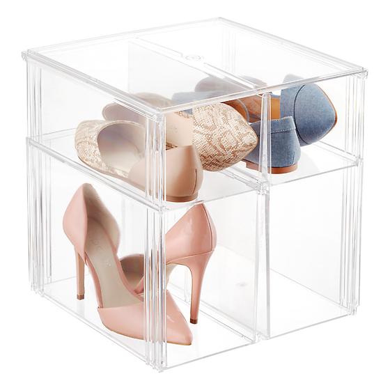 Clear Stackable Shoe Storage Drawers - Organizer for Closet, Bedroom & Entryway (Multiple Sizes) - Perfect for Sneakers, Heels & Boots Organization