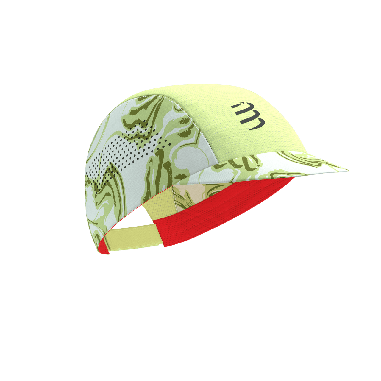 Compressport Unisex Pro Racing Cap - Green Camo/Fluo Red | Lightweight Performance Hat for Running, Cycling & Outdoor Sports