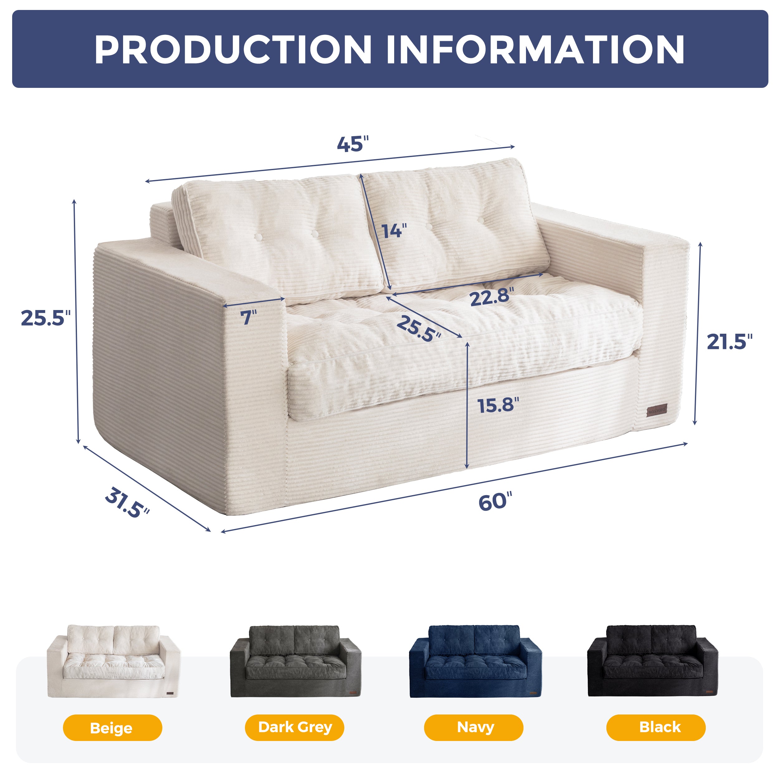 MAXYOYO Large Bean Bag Chair for Adults - Soft Upholstered Floor Sofa with Armrests, Tufted Cushion & Backrest - Portable Sofa in A Box - Perfect for Bedroom, Living Room & Dorm - Comfortable Beige Boneless Couch for Relaxing, Gaming & Movie Nights