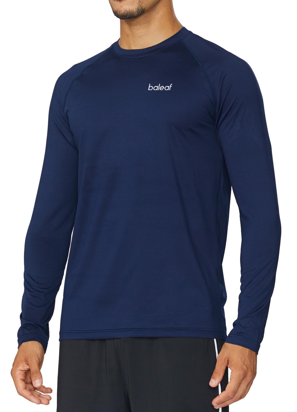 Baleaf Men's Quick Dry Long Sleeve Running Shirt - Lightweight Athletic Workout Top for Jogging, Gym & Outdoor Activities | Moisture Wicking Fishing & Hiking Tee