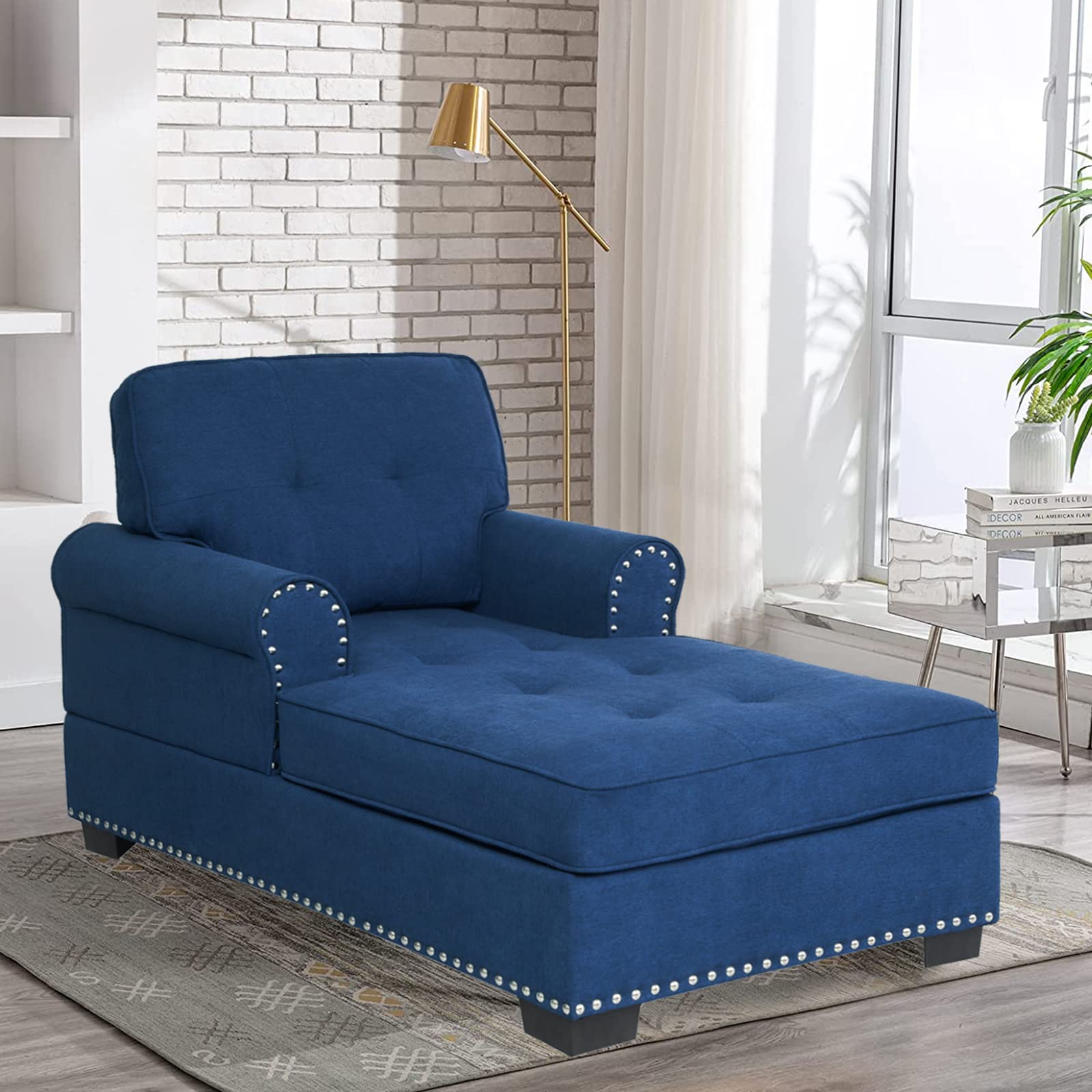 Velvet Chaise Lounge Sleeper Sofa Bed - 59