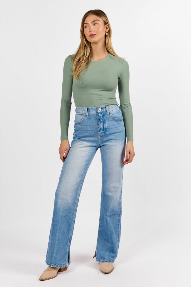 Emily Light Wash 90's Flare Split Hem Wide Leg Jeans for Women - Vintage High Waisted Denim Pants with Distressed Details | Perfect for Casual Outfits, Date Nights & Retro Fashion Looks