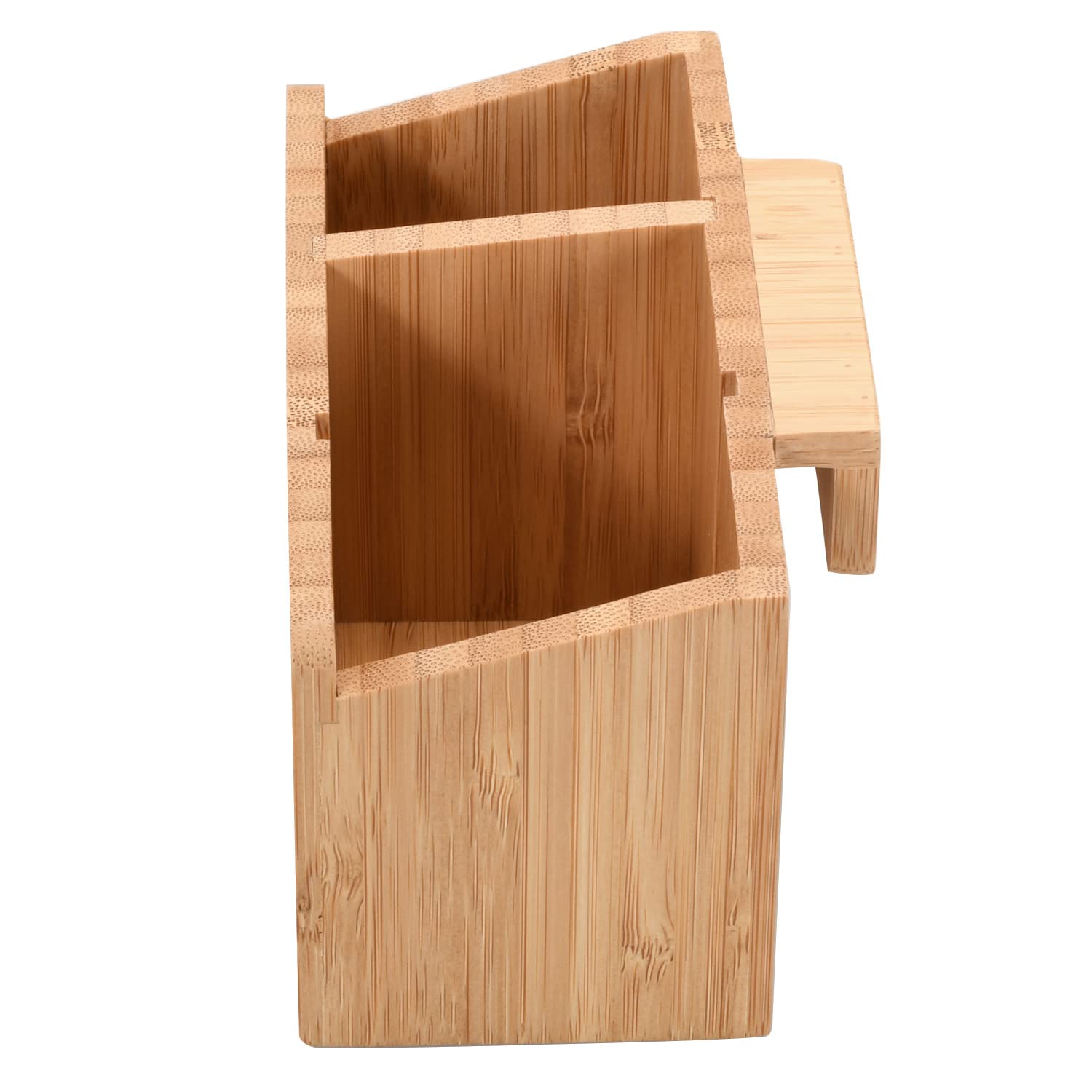 Bamboo Caddy for File Organizer - Pen & Key Holder for Office Desk