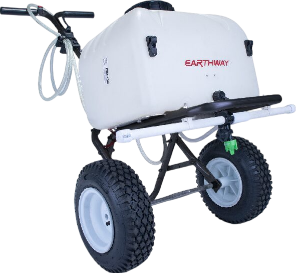 Earthway 90309 8 Gallon Battery Operated 12V Push Sprayer with Hose - Ideal for Lawn Care, Garden Spraying & Pest Control