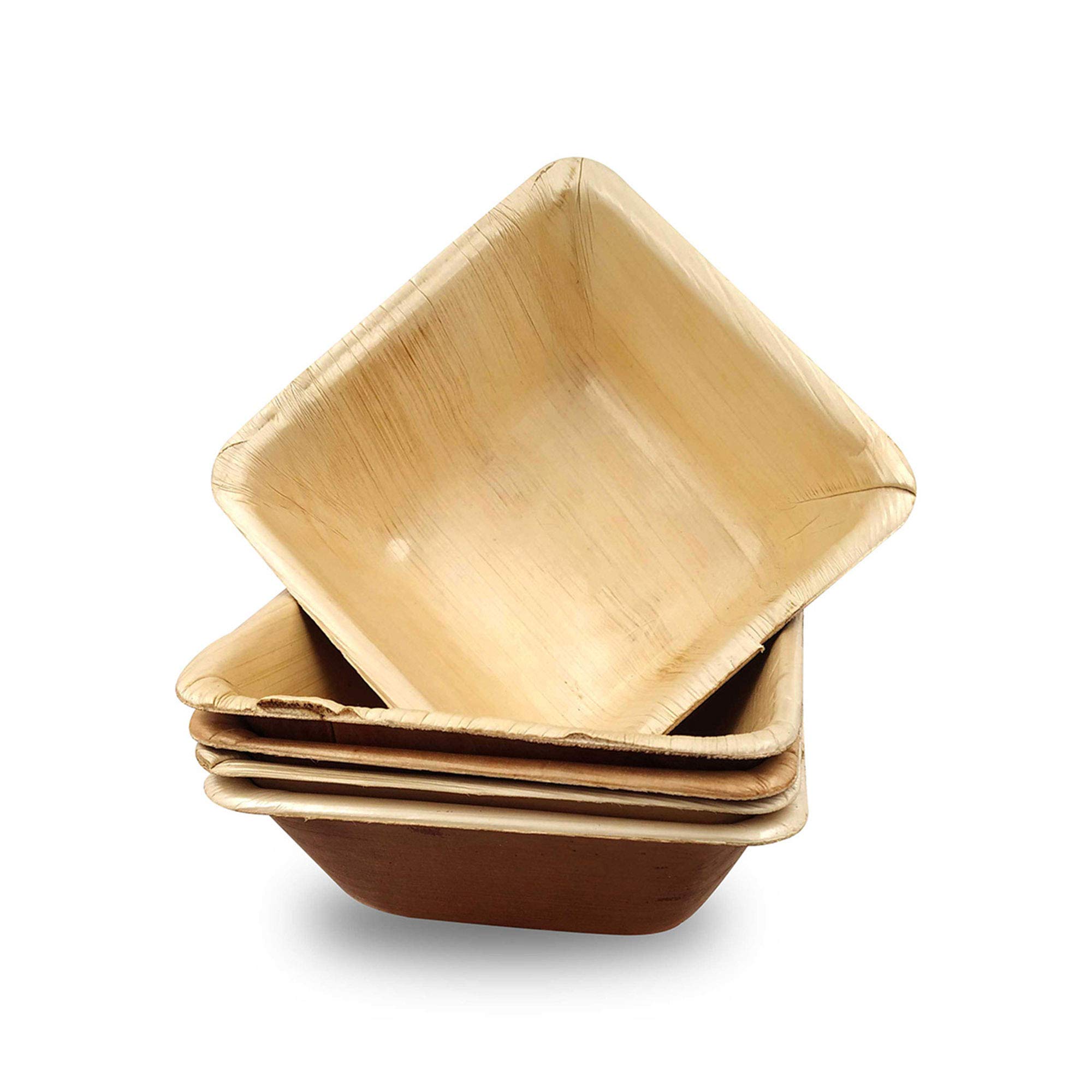 Eco-Friendly Palm Leaf Plate Set - 50 Guest Pack (150 Pcs) | 10 Inch Biodegradable Dinner Plates, 7 Inch Dessert Plates, 5 Inch Disposable Bowls for Soup/Salad | Perfect for Parties, Picnics, Weddings & Eco-Conscious Events