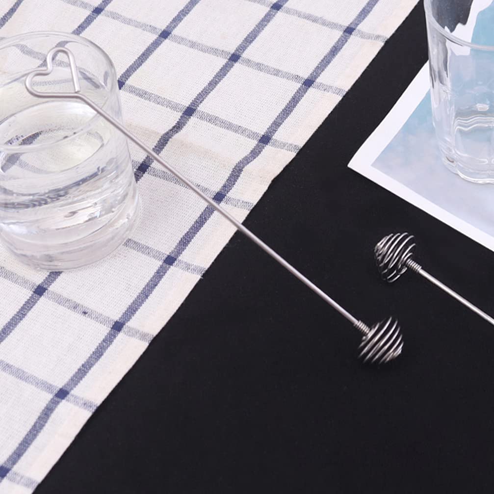 **Hemoton 10-Pack Stainless Steel Balloon Whisks - Honey Stick, Drink Stirrer, Milk Frother for Coffee, Baking & Mixing - Durable 304 Stainless Steel - Perfect for Home, Cafe & Bar Use**