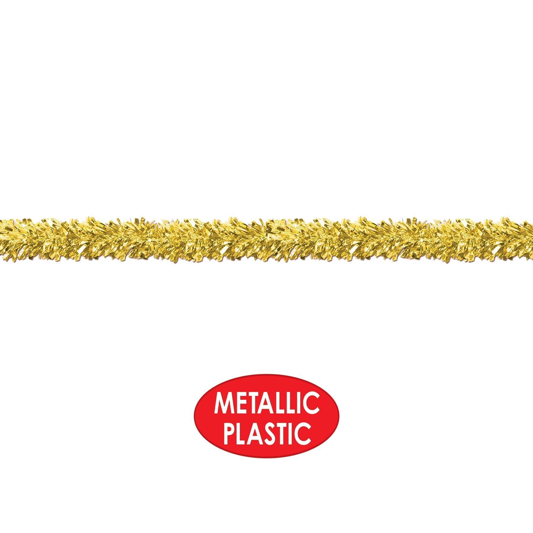 12 Pack Beistle 6-Ply Metallic Party Garland Decorations - Gold Shimmer for Christmas, Birthday, Wedding & Holiday Celebrations