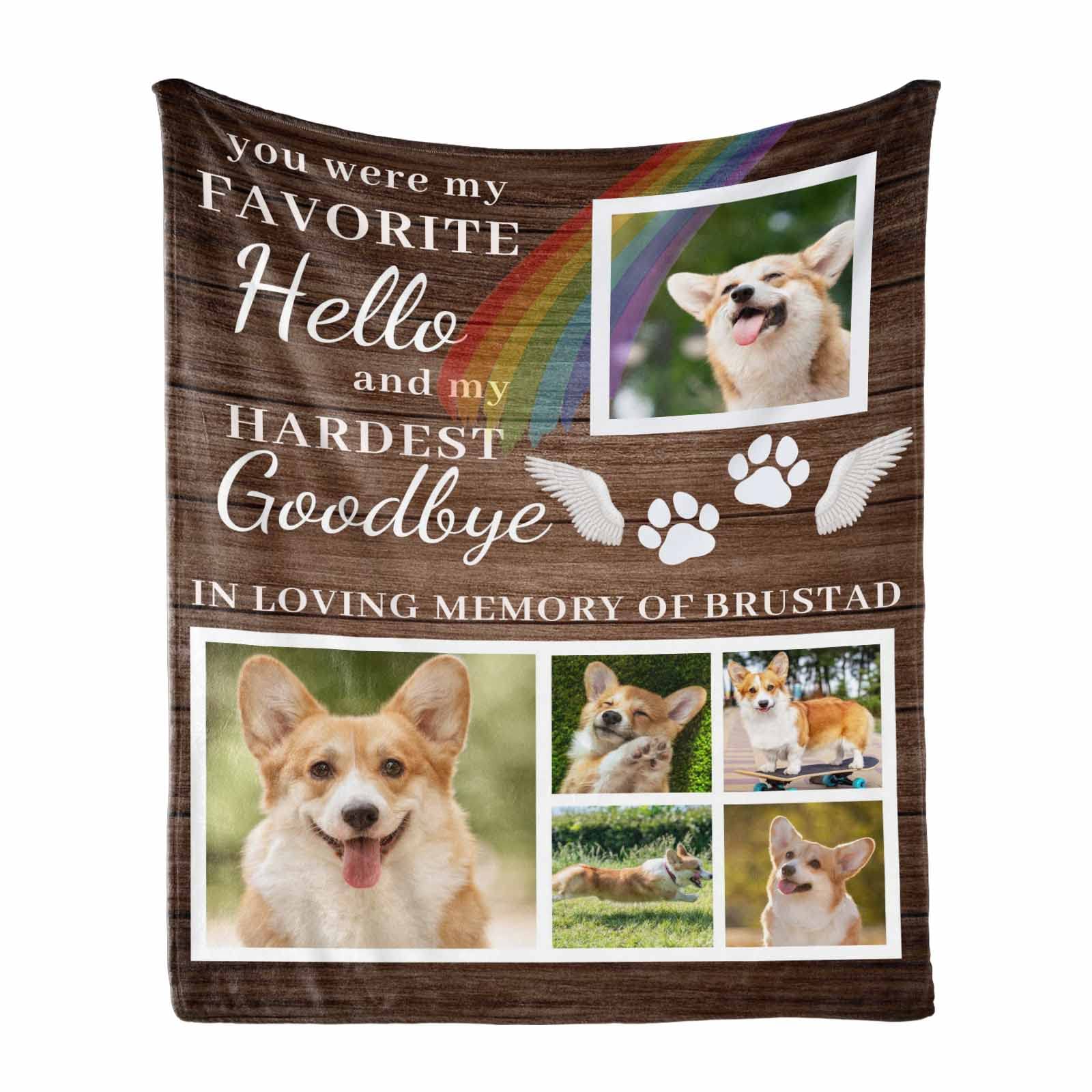Custom Personalized Dog Memorial Blanket with Photo Collage & Love Message - 60