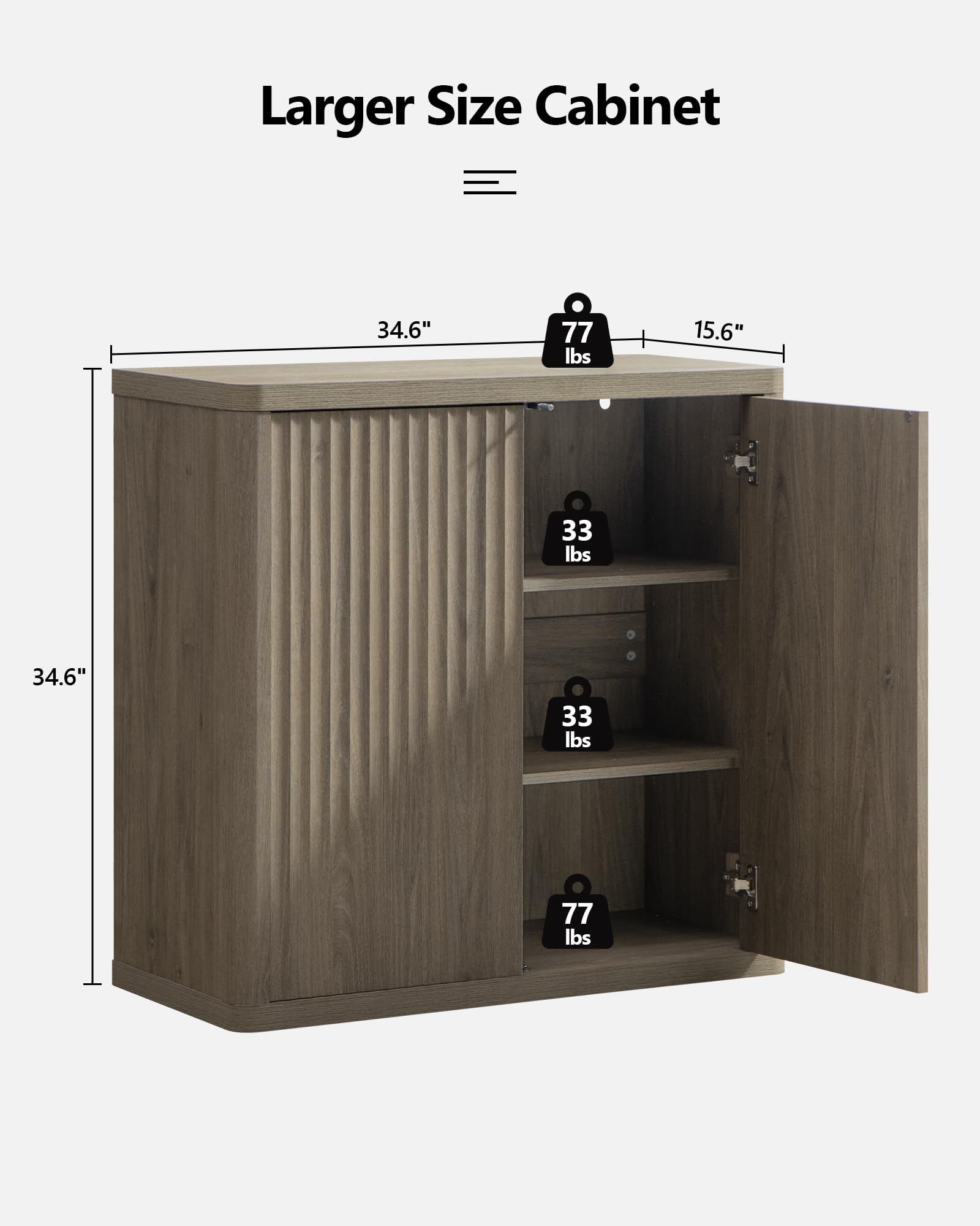 Modern Buffet Cabinet with Storage - 34.6