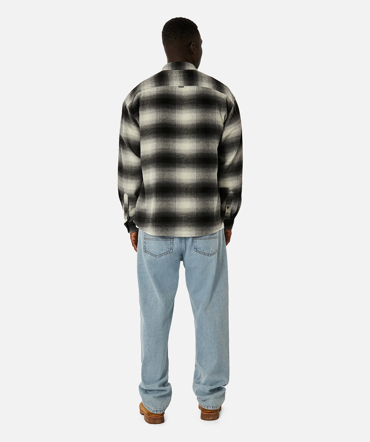Wyoming Shirt - Classic Grey Check Flannel for Men | Warm & Comfortable Casual Wear for Outdoor Adventures & Fall Fashion
