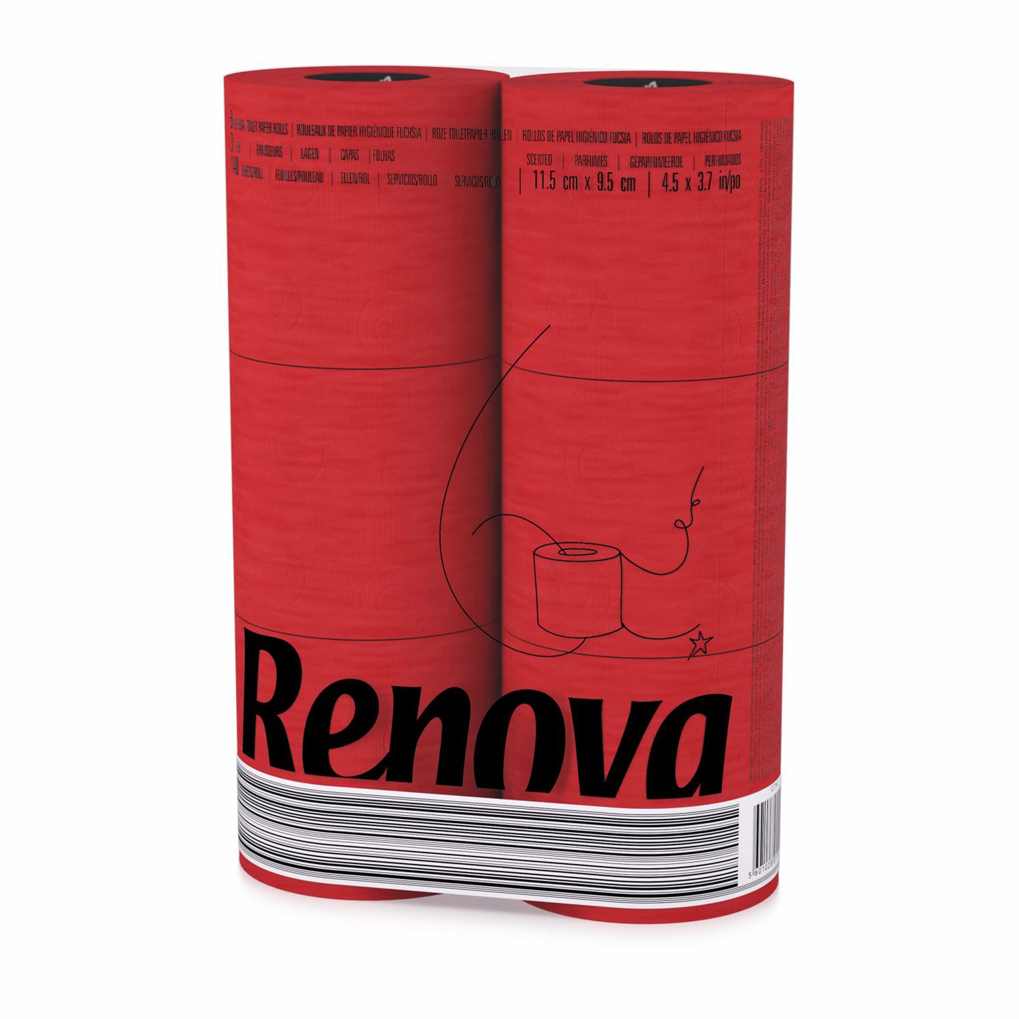 Premium Soft Toilet Tissue - 6 Rolls, Red Bathroom Tissue for Home & Office Use - Gentle & Strong, Septic Safe, Perfect for Everyday Comfort & Guest Bathrooms
