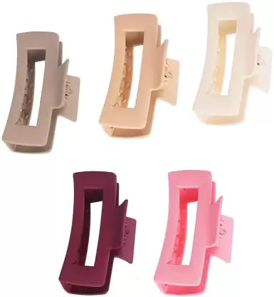RUBELA Matte Claw Hair Clips for Women & Girls - Durable Hair Accessories for Daily Styling