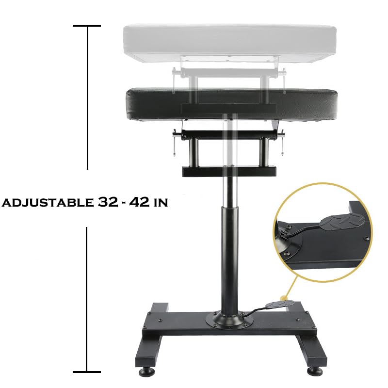 Adjustable Hydraulic Tattoo Armrest Stand with Legrest - Professional Oversized Tattoo Equipment for Artists | Perfect for Tattoo Studios and Home Use