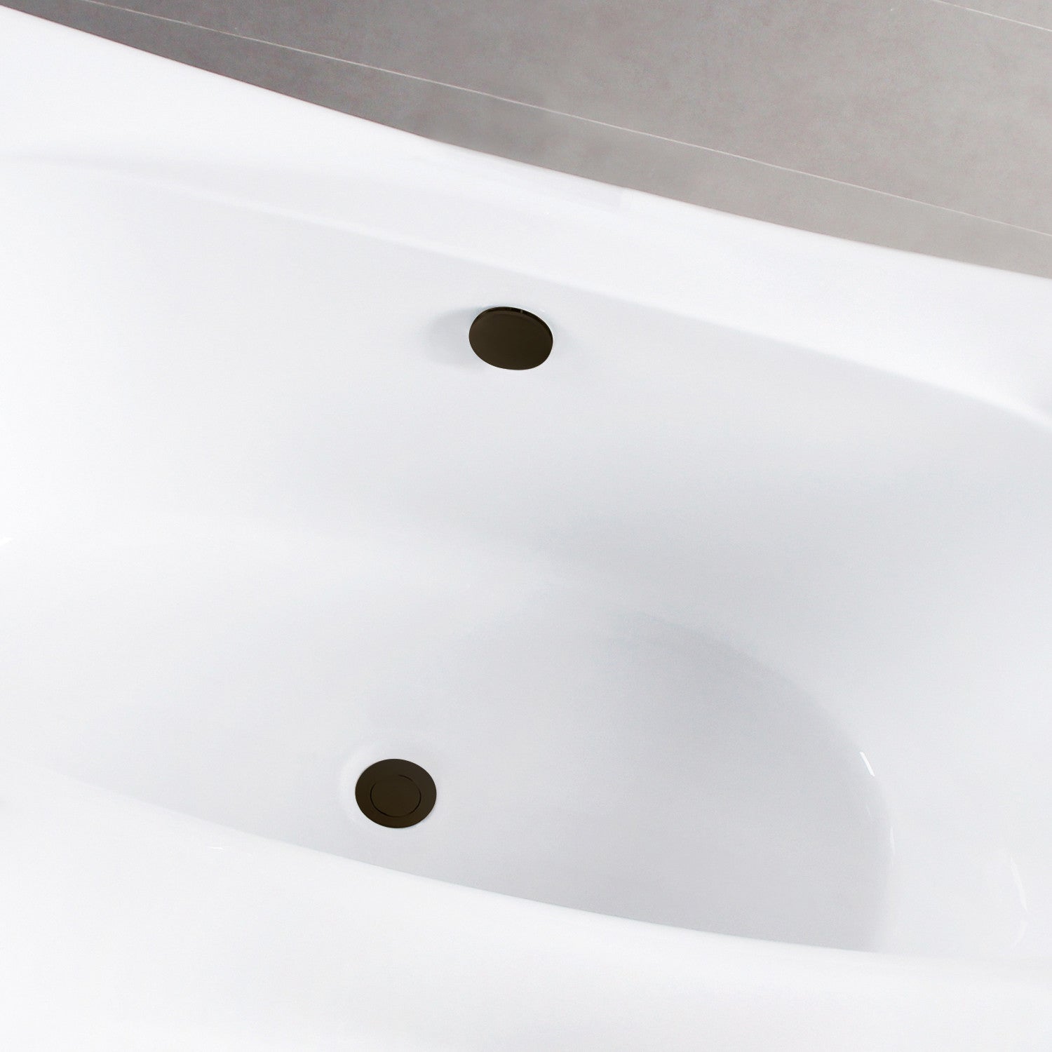 Aqua Eden 66 Inch Acrylic Freestanding Bathtub - Rectangular Double Ended Soaking Tub with Overflow Drain, Glossy White & Oil Rubbed Bronze Finish - Perfect for Luxury Bathrooms & Spa Retreats
