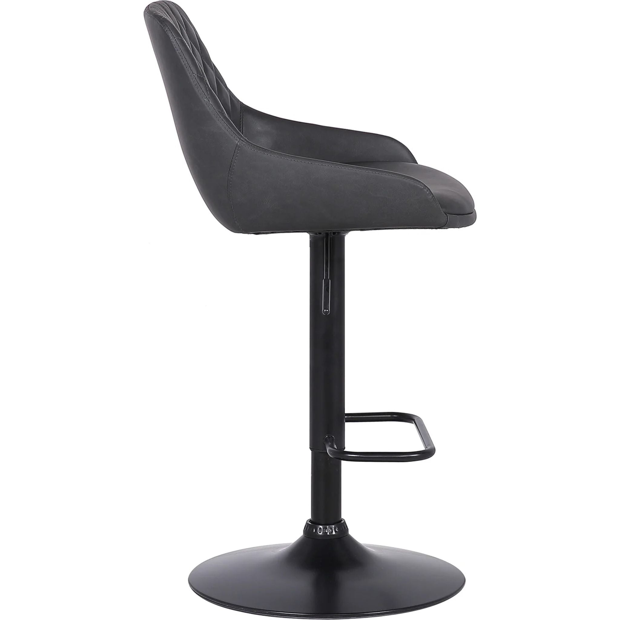 Anibal Adjustable Height Stool - Black Bar Stool with Swivel Seat & Footrest - Perfect for Kitchen Island, Home Bar, Office & Game Room (LCANSWBABLGR)