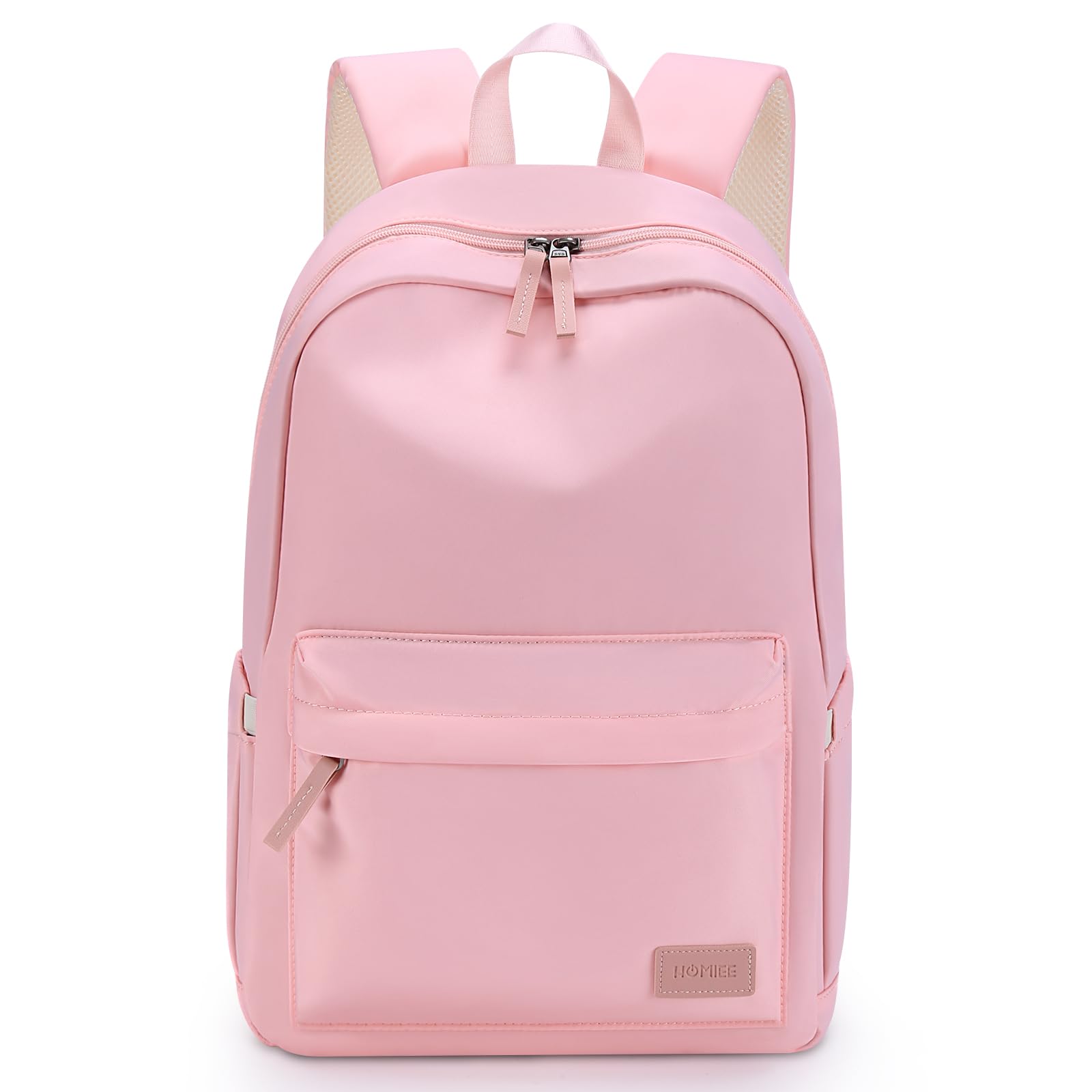 HOMIEE Lightweight Stylish Water-Resistant Laptop Backpack for Women & Men - 15.6 Inch School Backpack, College Backpack, Travel Daypack, Work Commuter Bag (Pink) - Perfect for Office, Campus & Weekend Getaways