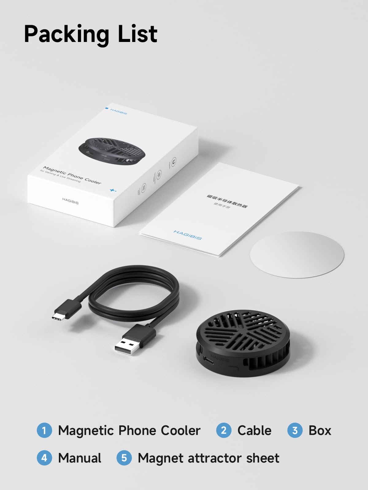 Ultra-Thin Magnetic Phone Cooler with Fan - Portable & Lightweight Cooling Radiator for iPhone 16/15 Pro Max, MagSafe, iPad Pro, Android & Tablets - Perfect for Gaming, Streaming & Overheating Protection (Black)