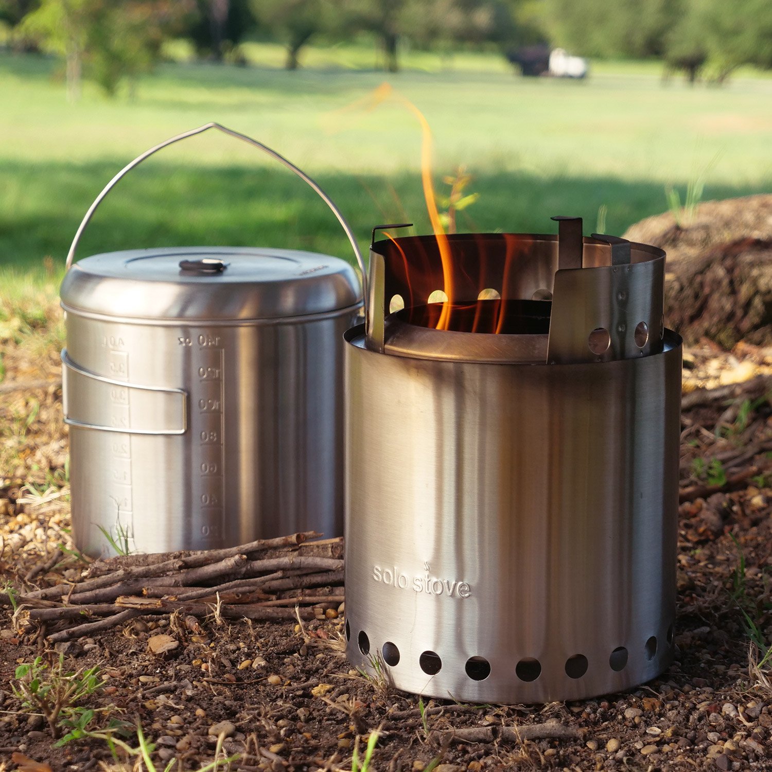 Solo Stove Pot 4000 - Premium Stainless Steel Camping Cookware for Outdoor Adventures | Backpacking, Bushcraft & Survival Cooking Gear | Perfect for Campfires, Hiking & Emergency Preparedness