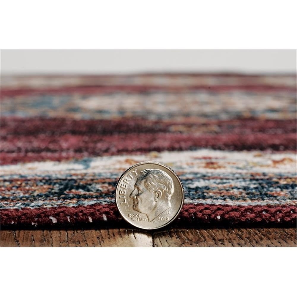 Linon Washable Adams Polyester 5'x7' Area Rug in Ivory - Soft & Durable for Living Room, Bedroom, or Office Decor