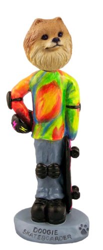 Pomeranian Red Skateboarder Doggie Collectible Figurine - Cute Cartoon Animal Statue for Home Decor, Gift & Collection | Perfect for Shelves, Desks & Party Favors