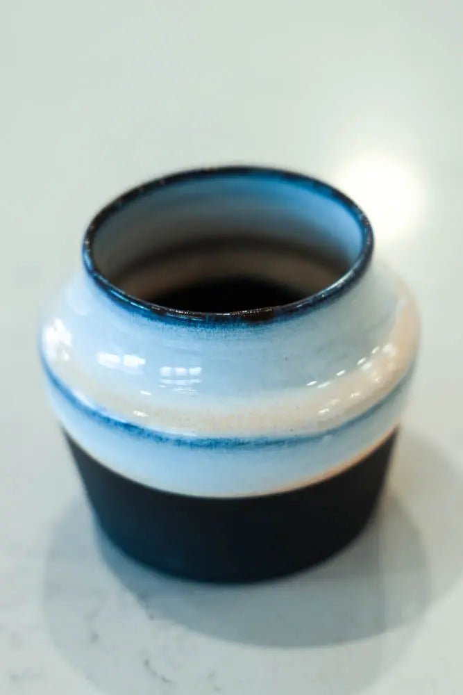 Black Stoneware Pot #143 of 162 - Imperfect Seconds Quality | Handcrafted Ceramic Planter for Succulents, Herbs & Home Decor | Durable Stoneware Flower Pot for Indoor & Outdoor Gardening