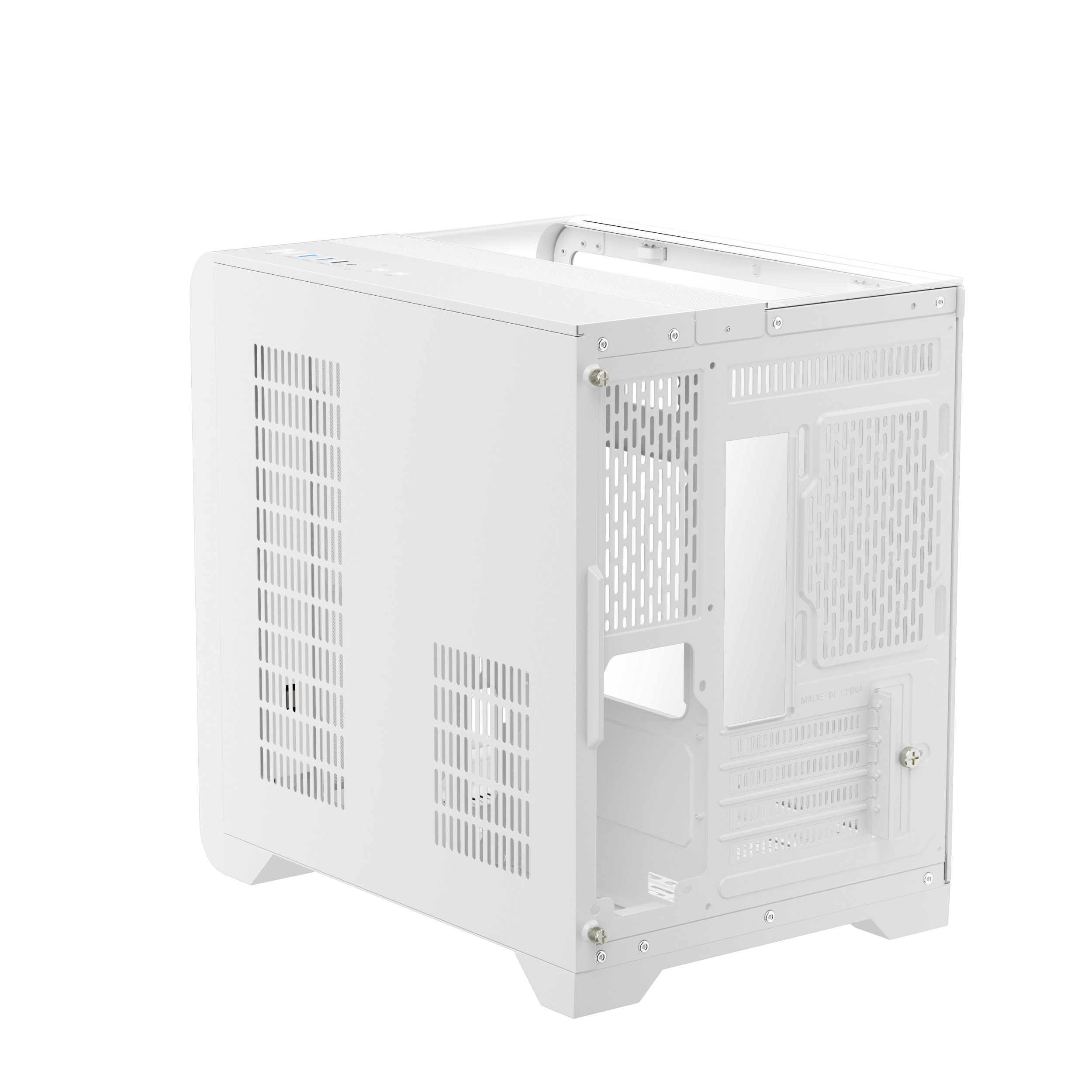 1st Player RT5 M ATX ITX PC Gaming Case - Compact White Computer Case for High-Performance Gaming & Home Office Builds - Perfect for Small Spaces & RGB Lighting Setups