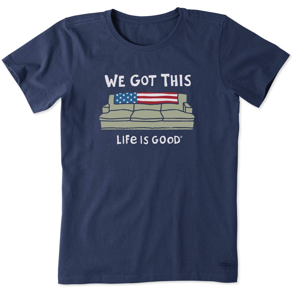 Life is Good Women's Crusher Vee T-Shirt - 'We Got This' Graphic Tee in Darkest Blue | Comfortable Casual Wear for Lounging, Running Errands & Everyday Outfits