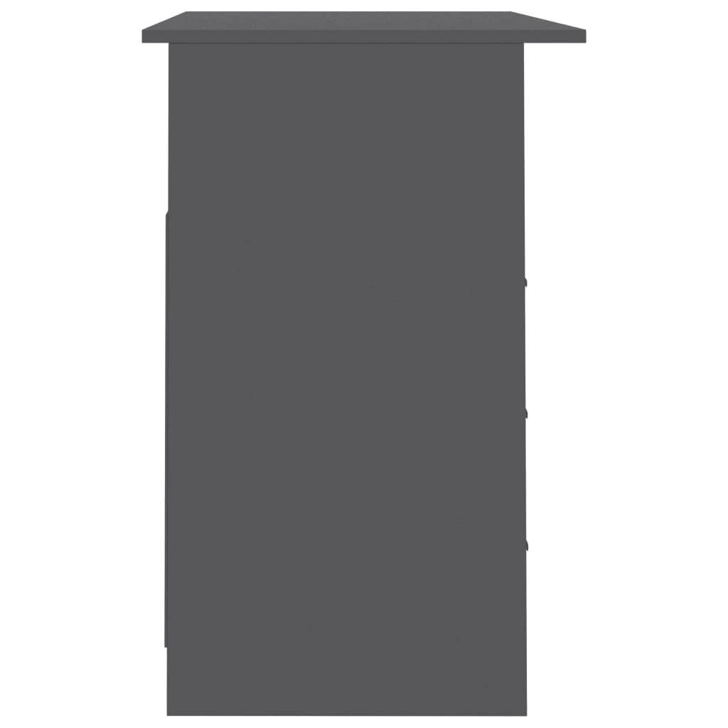 Compact Gray Study Desk with Drawers - 43.3