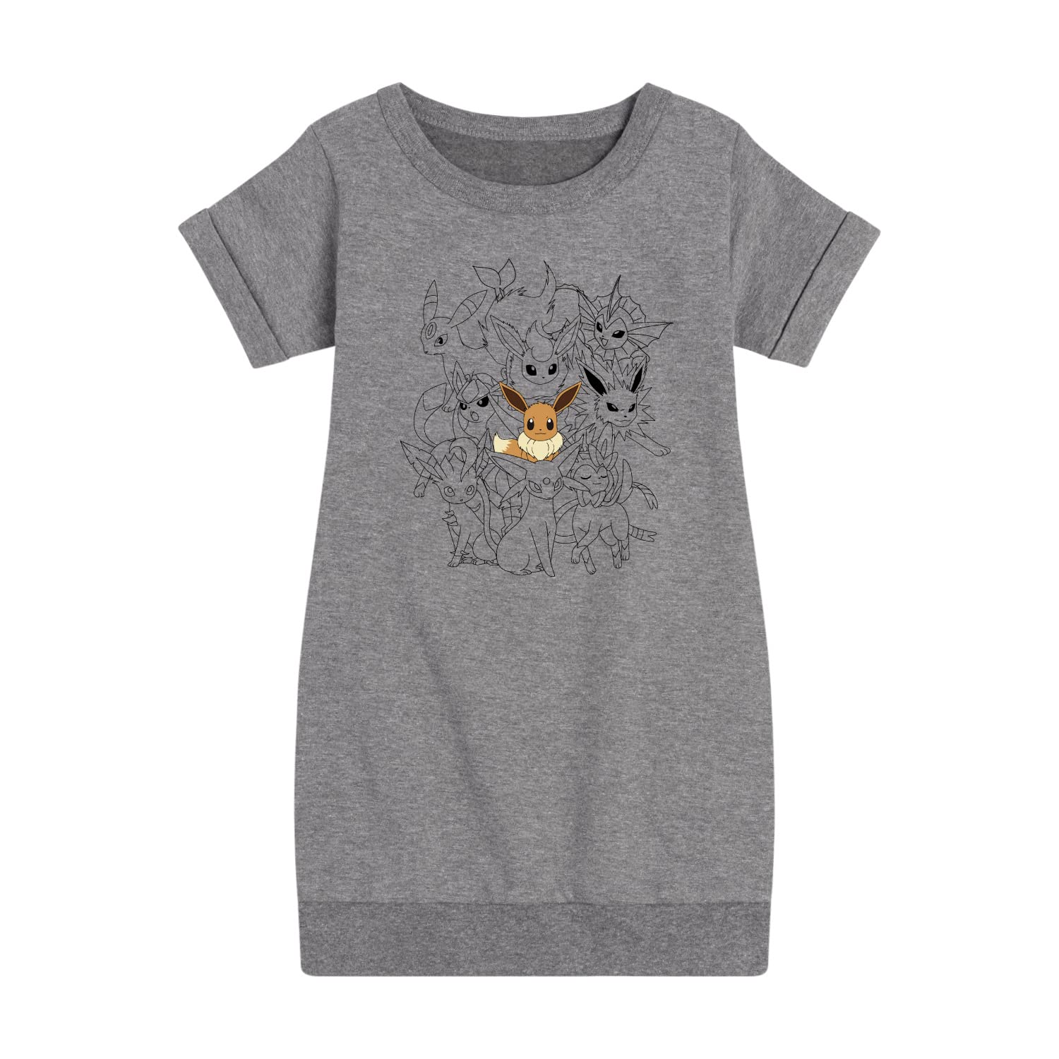 Pokémon Eevee Evolutions Fleece Dress for Girls - Soft & Warm Kids' Winter Outfit - Perfect for School, Playdates & Holiday Gatherings