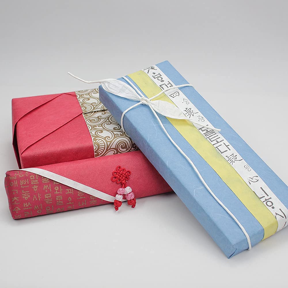 Premium Korean Traditional Mulberry Hanji Paper Roll - Natural Fiber Texture, Unyong Red (10.4