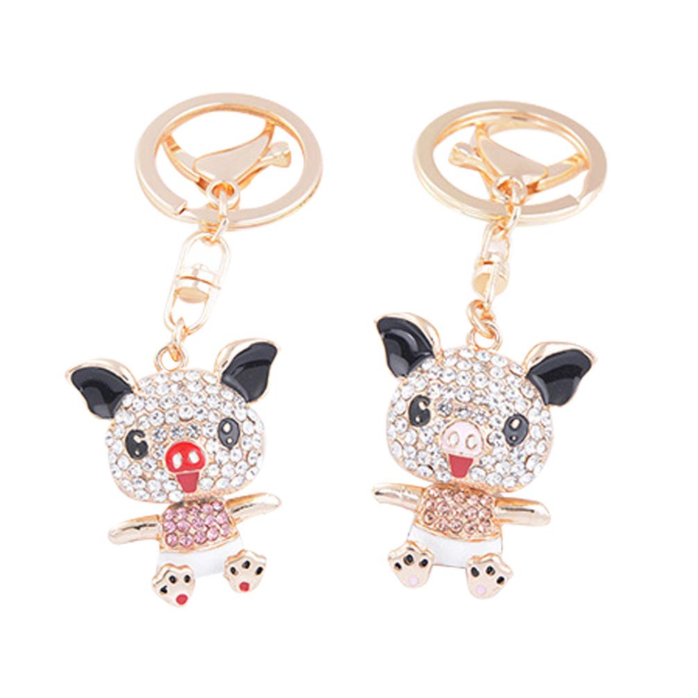 Sparkling Rhinestone Animal Keychains - 2pcs Cute Crystal Key Ring Charms for Purse, Handbag, Wallet | Perfect Mothers Day Gift & Fashion Accessories for Women & Girls | Great for Everyday Use, Parties & Gifting