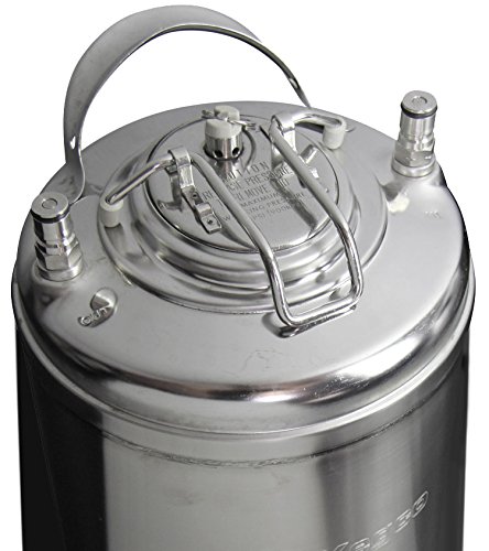 Kegco 5 Gallon Ball Lock Keg with Strap Handle - Stainless Steel Homebrew Beer & Soda Keg for Home Brewing, Carbonation, and Draft Dispensing - Perfect for DIY Brewers, Craft Beer Enthusiasts, and Soda Makers