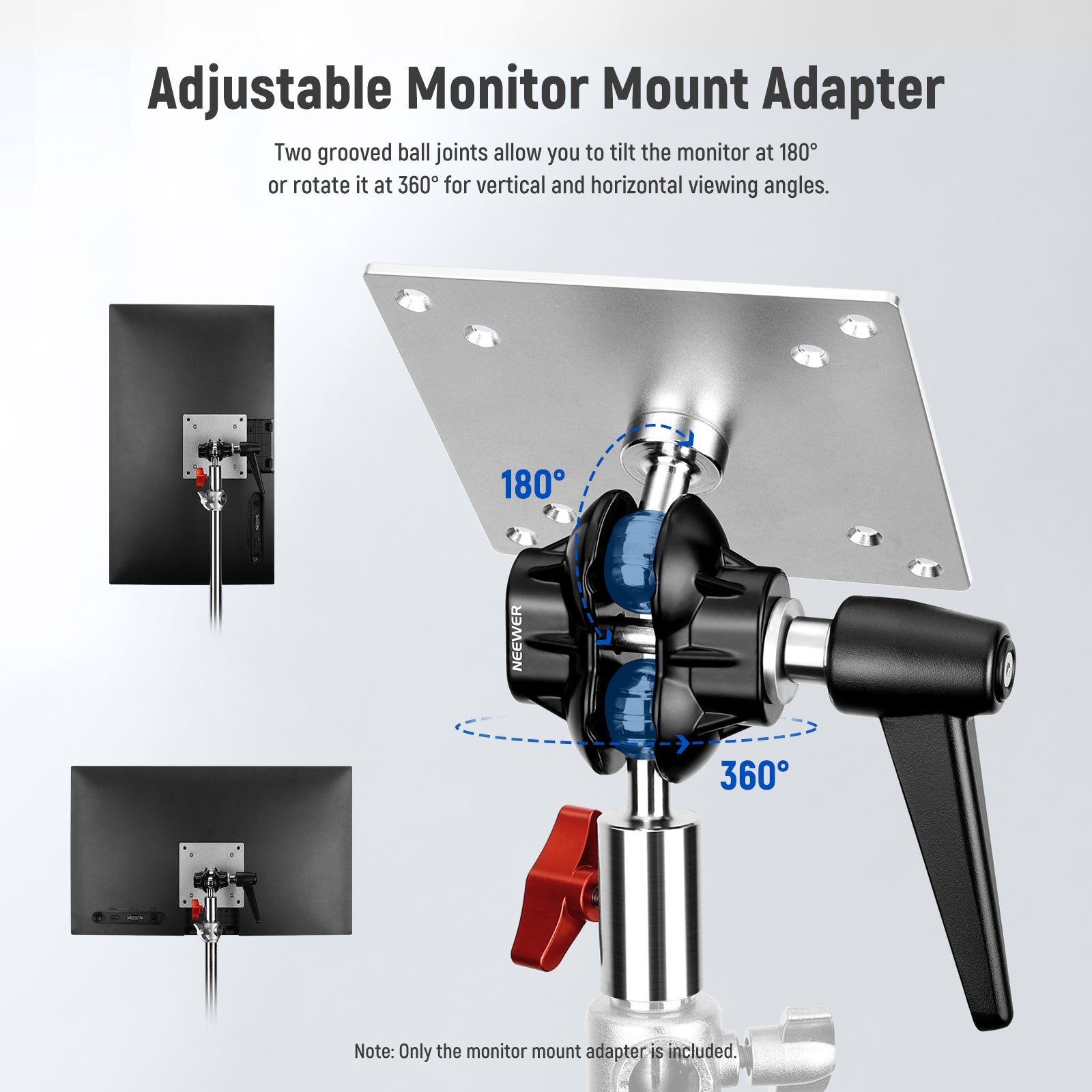 NEEWER MA001/MA003 VESA Monitor Mount Adapter - Heavy Duty Adjustable Arm Bracket for Computer Screens, TVs & Displays (Home Office, Gaming Setup, Studio Monitor Mounting)