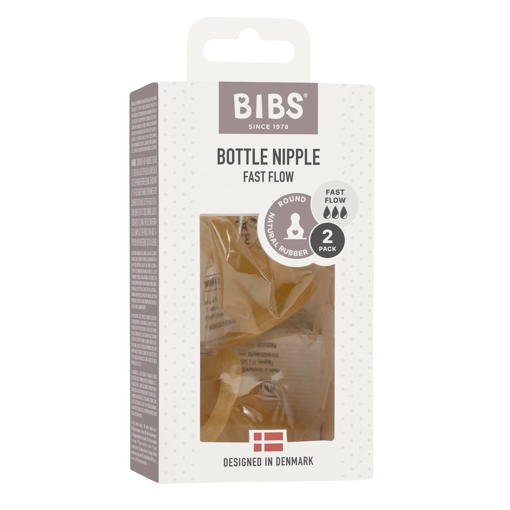 BIBS Baby Bottle Latex Nipple 2-Pack | Natural Rubber Pacifier for Newborns & Infants | Perfect for Breastfeeding Transition & Soothing