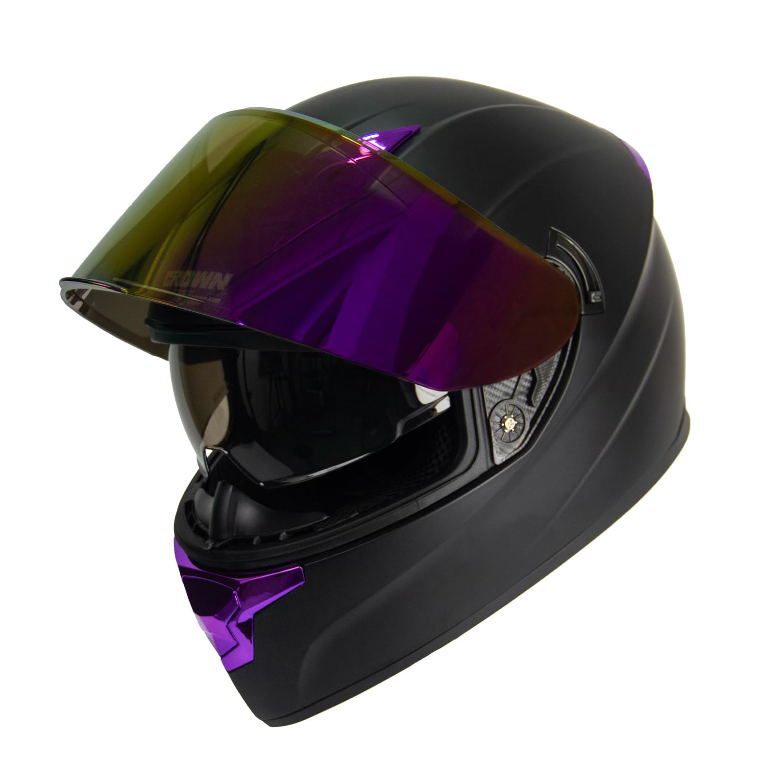 F 700 Black Full Face Motorcycle Helmet - DOT Approved Unisex Motorbike Helmet for Men & Women - Perfect for Street Riding, Commuting & Racing