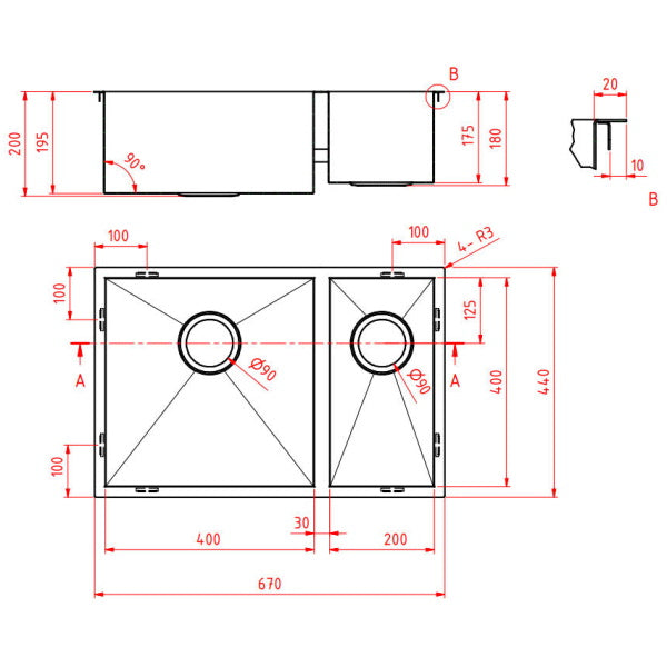 1.5 Double Bowl Kitchen Sink with Round Corners & Round Waste - Perfect for Modern Kitchens, Restaurant Prep, and Commercial Use