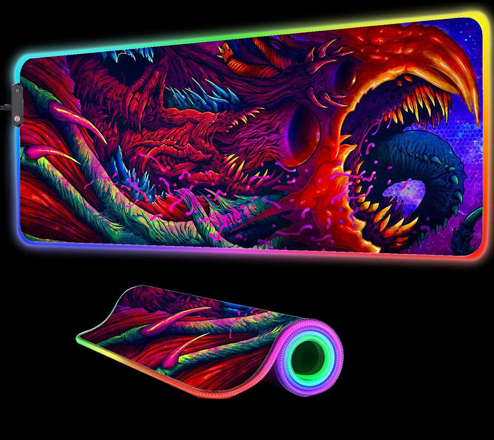 Hyperbeast CS GO RGB Gaming Mouse Pad - Large LED Backlit Mouse Mat (35.43