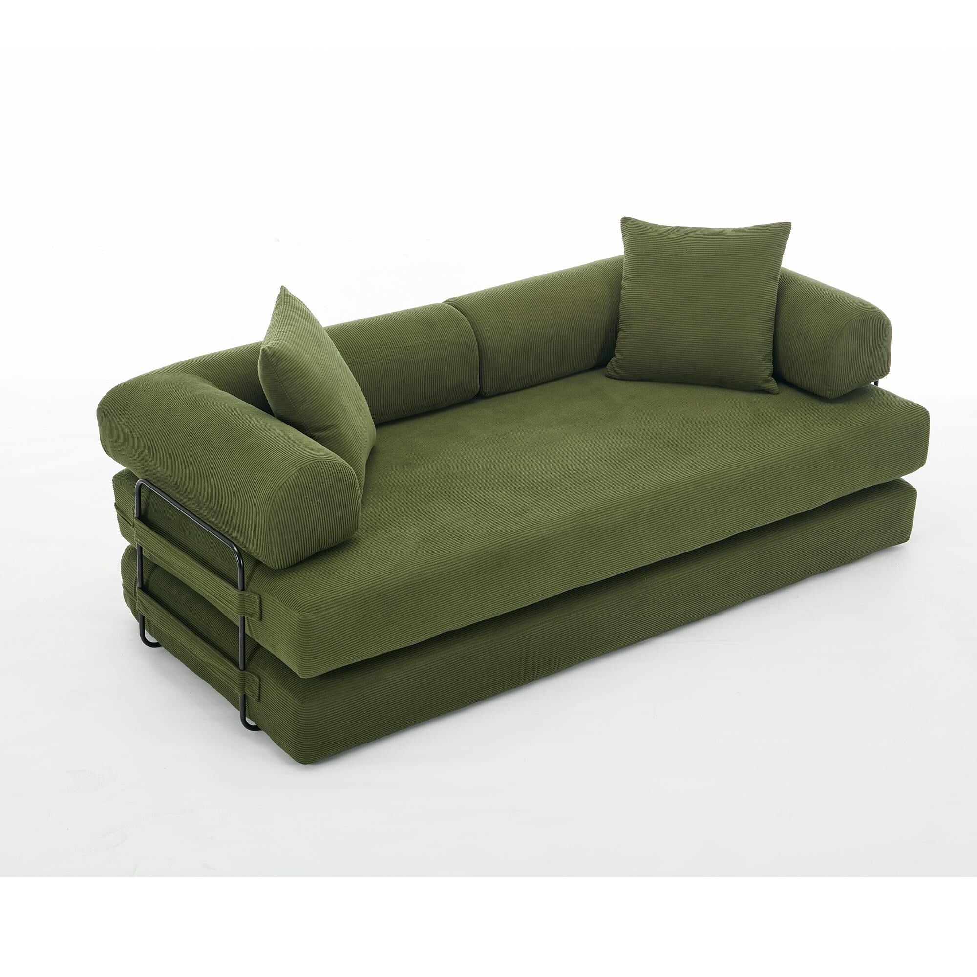 3-Seat Folding Sofa Bed - King Size Convertible Sleeper with High-Density Foam & Non-Slip Pad - Perfect for Small Spaces, Guest Rooms & Apartments