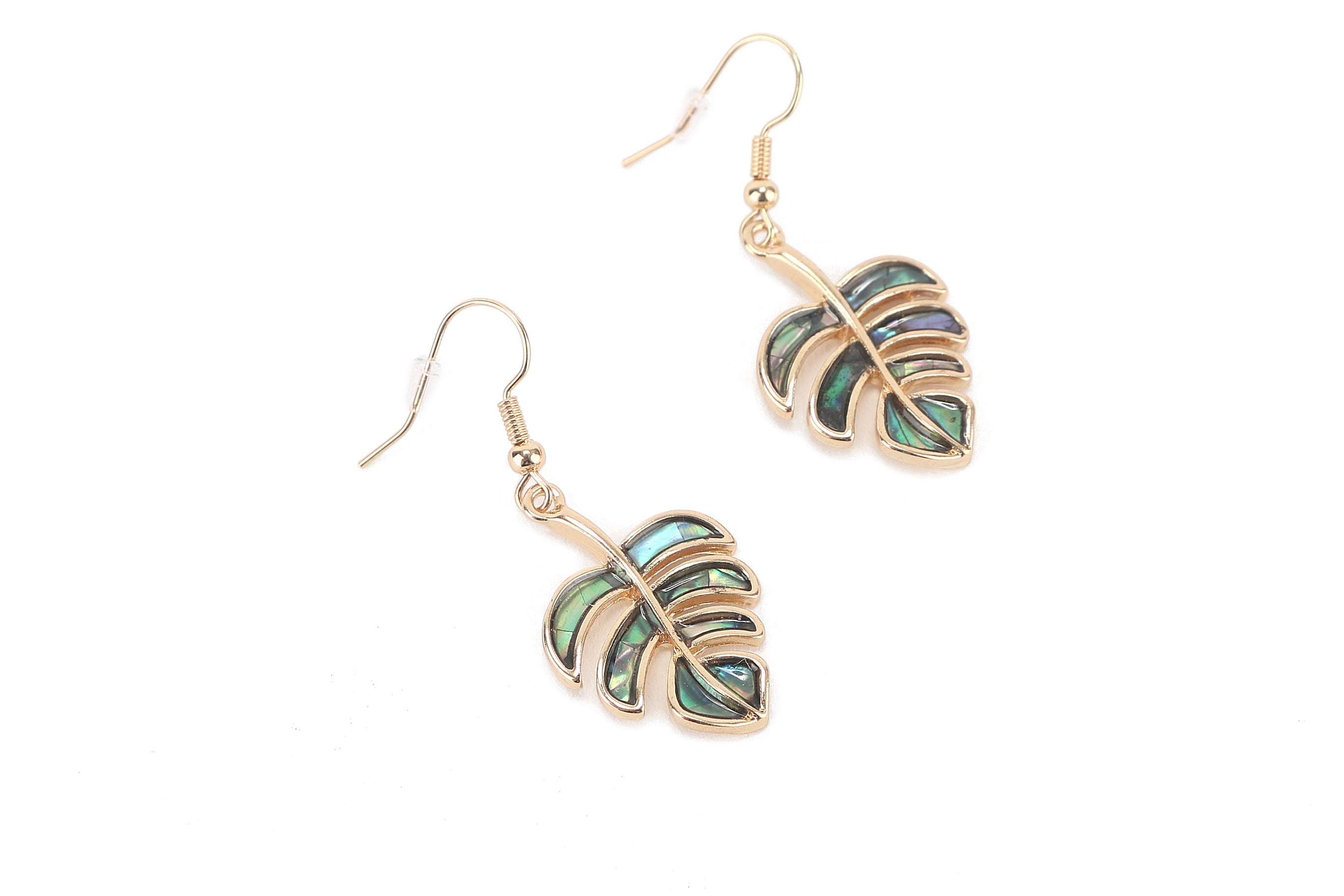 Makamae Monstera Leaf Gold Earrings for Women - Trendy Boho Jewelry for Everyday Wear & Special Occasions