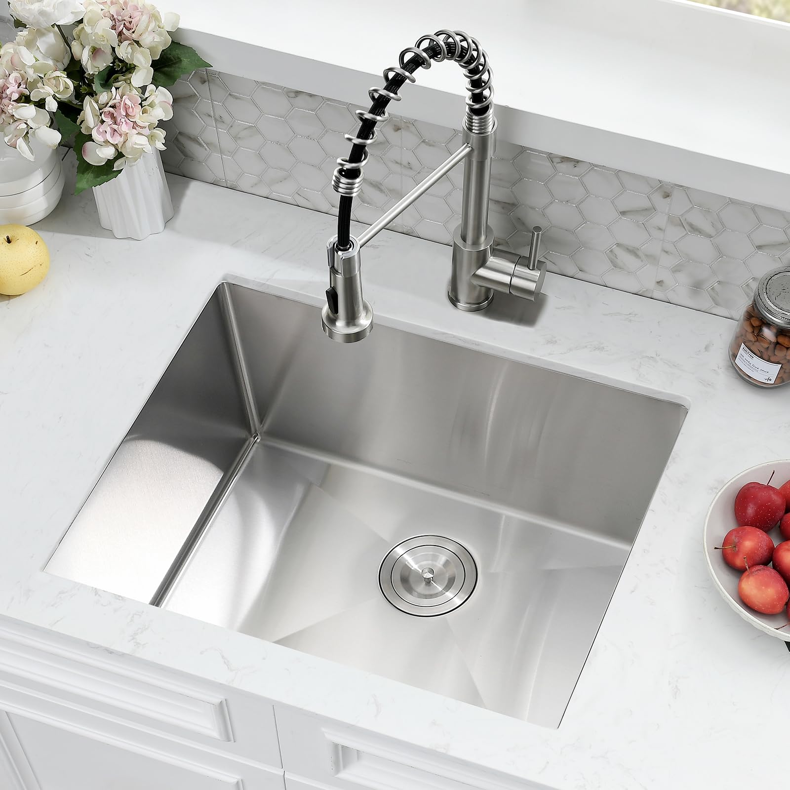 23x18x12 Inch Undermount Laundry Sink with Faucet Combo - 16 Gauge Stainless Steel Deep Single Bowl Utility Sink for Laundry Room & Kitchen - Perfect for Washing Clothes, Pet Bathing, and Garden Tool Cleaning